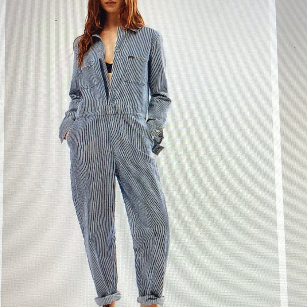 Lee Union Alls Pinstripe Coverall Romper